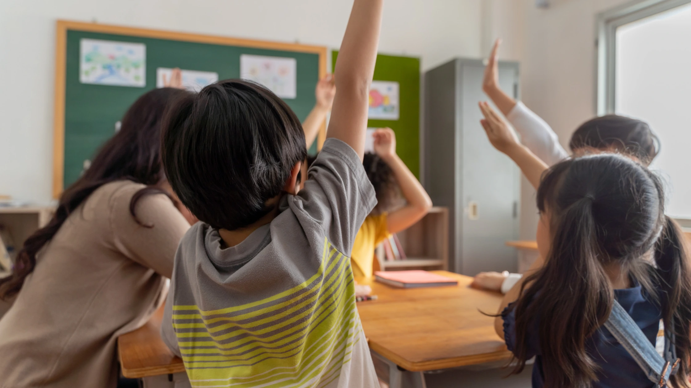 Children sitting in classroom